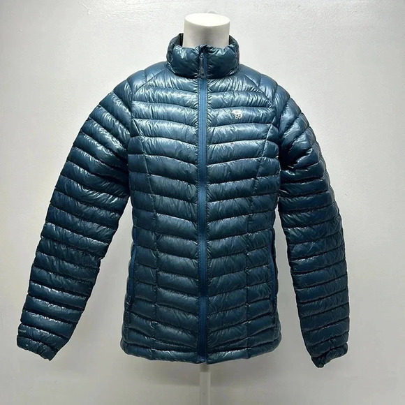 Mountain Hardwear Down Jacket Coat Quilted Full Zip Blue Women's Size Medium * - Picture 1 of 11